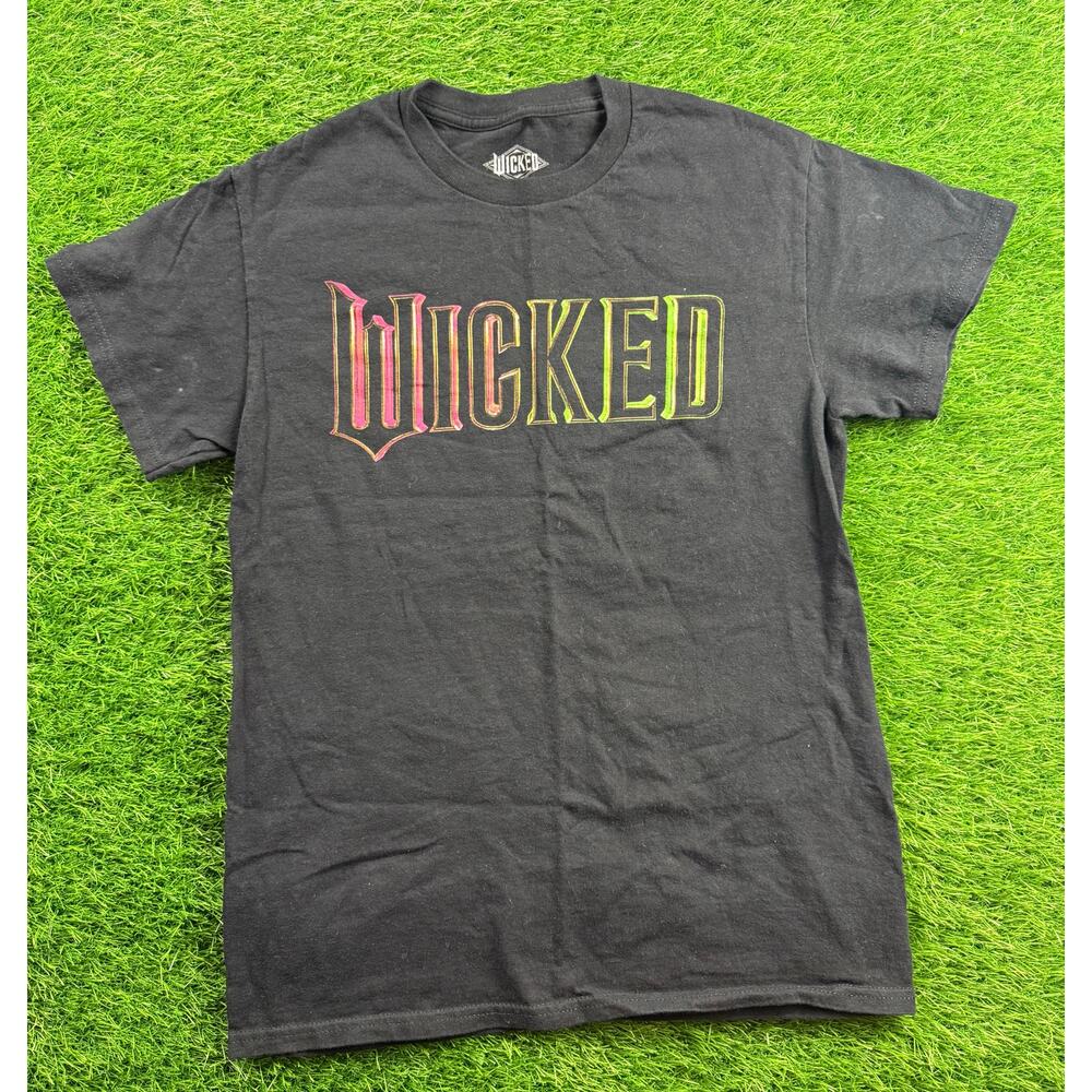 Universal Studios Wicked T Shirt Men Small Black Neon Halloween Graphic Logo Tee